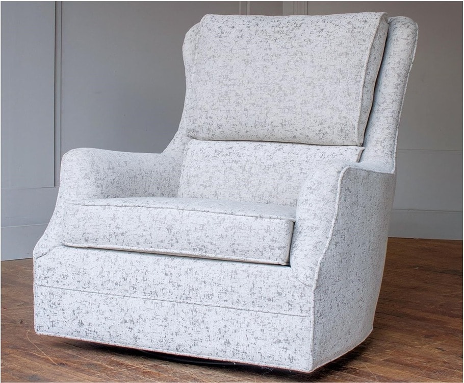 White textured fabric glider chair