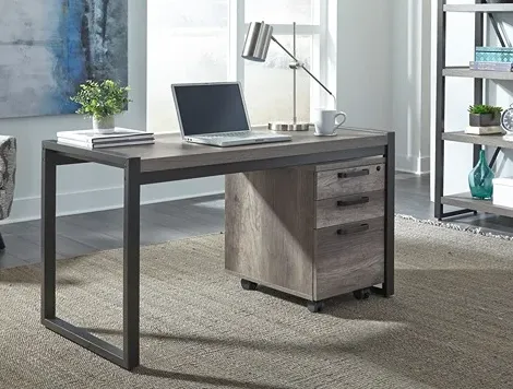 Desk with metal frame