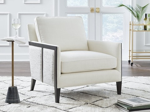 Modern white accent chair