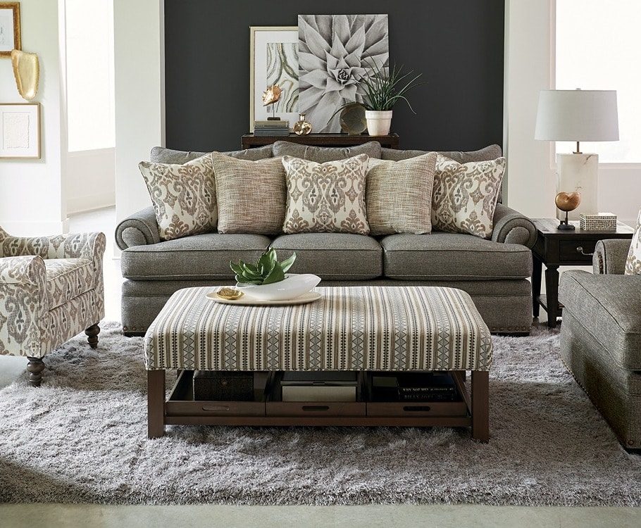 Living room set with ottoman and 2 accent chairs