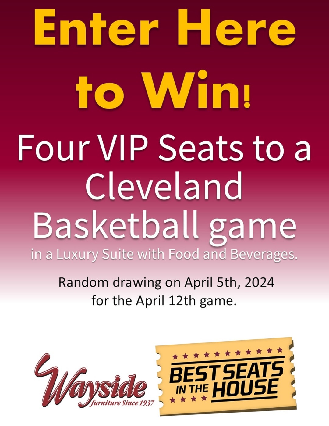 sign to enter to win 4 tickets to a basketball game