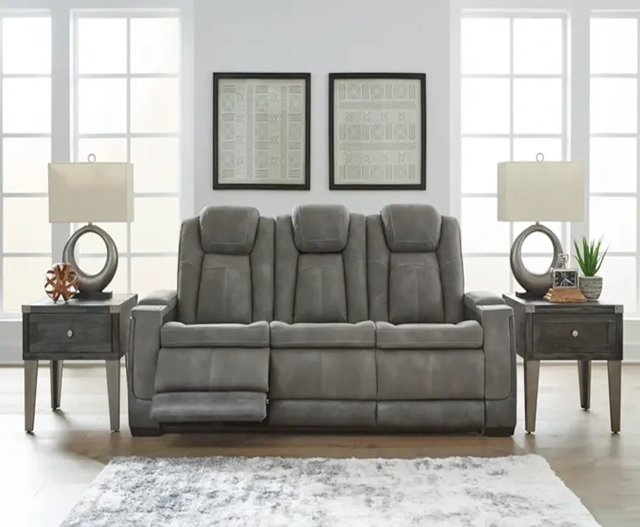 Grey reclining sofa