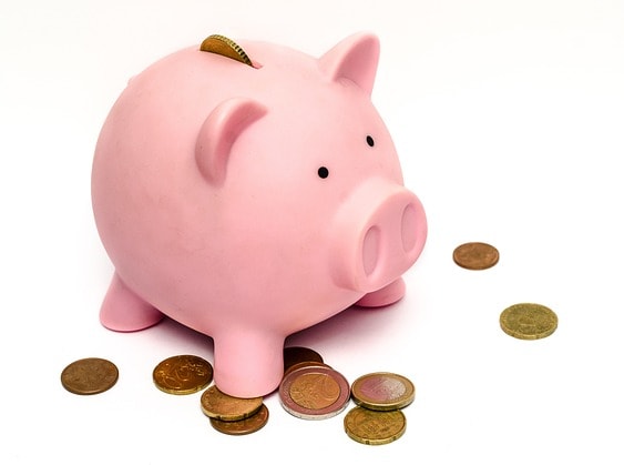 Piggy Bank with Coins