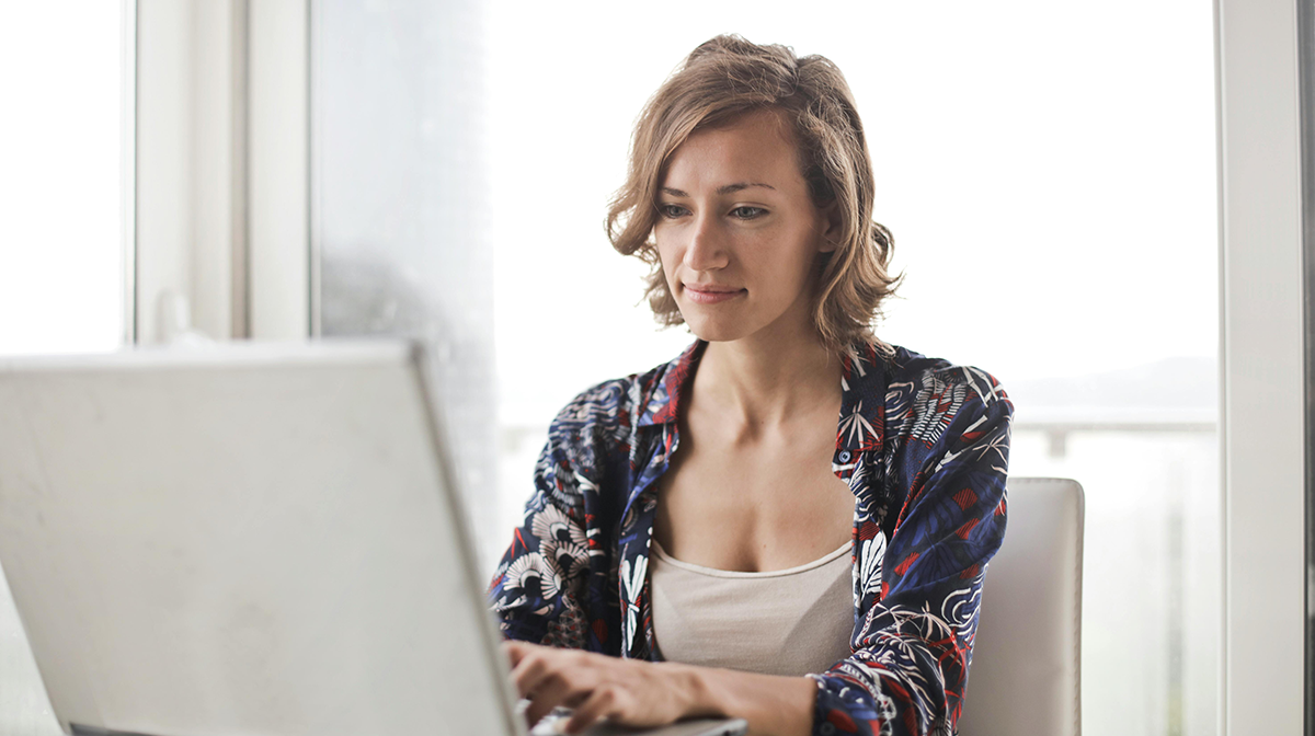 Woman using a laptop