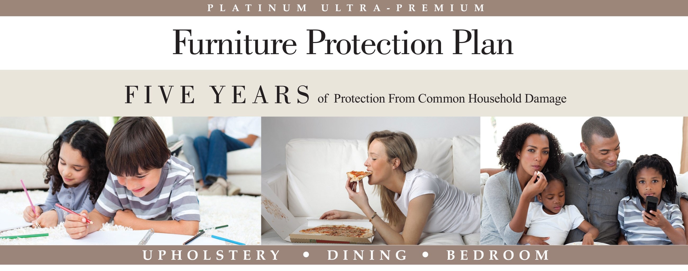 Furniture protection plan graphic - five years of protection