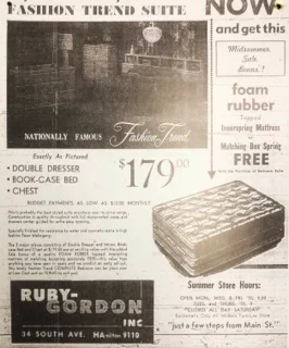 Old Ruby-Gordon newspaper ad
