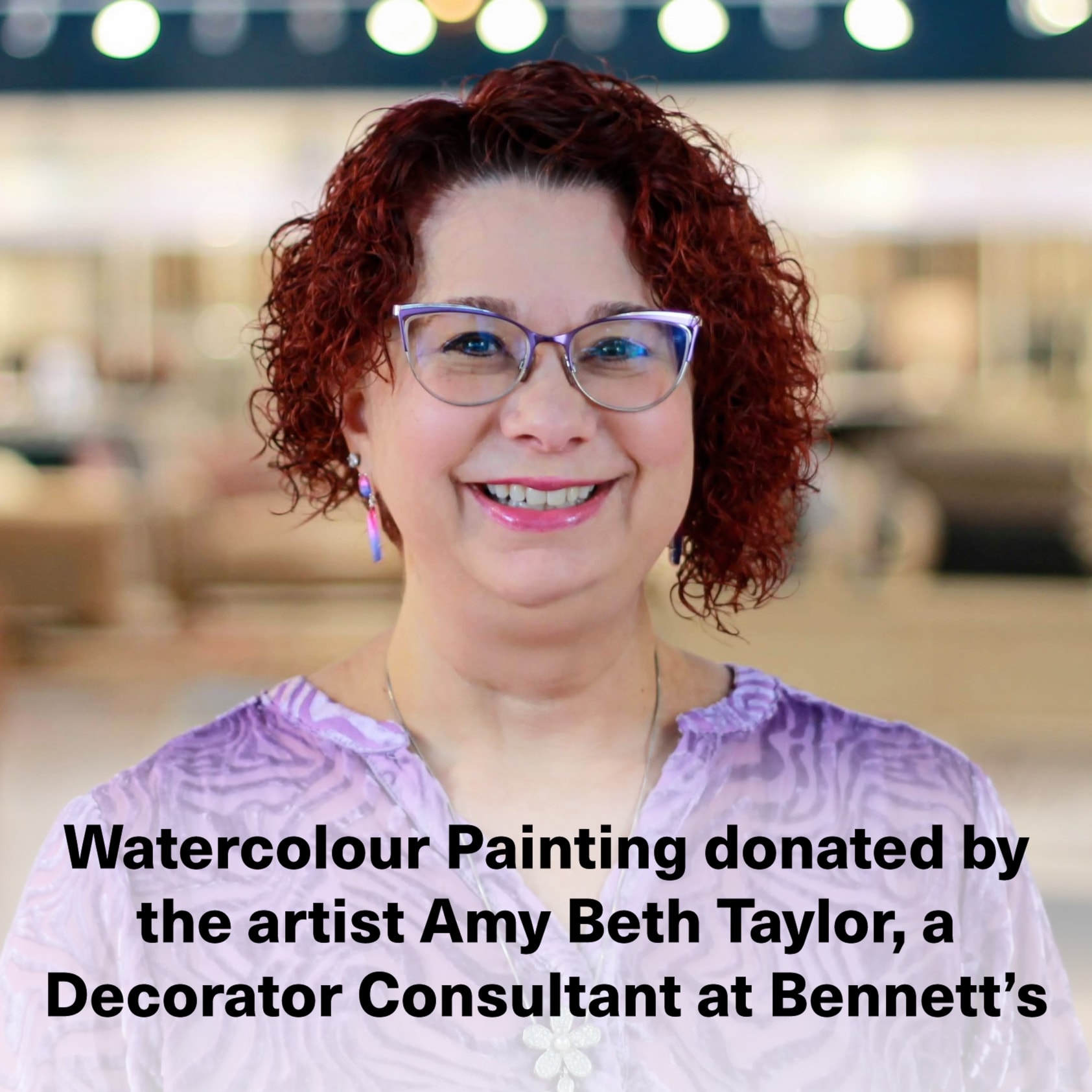Watercolour painting donated by the artist Amy Beth Taylor, a Decorator Consultant at Bennett's