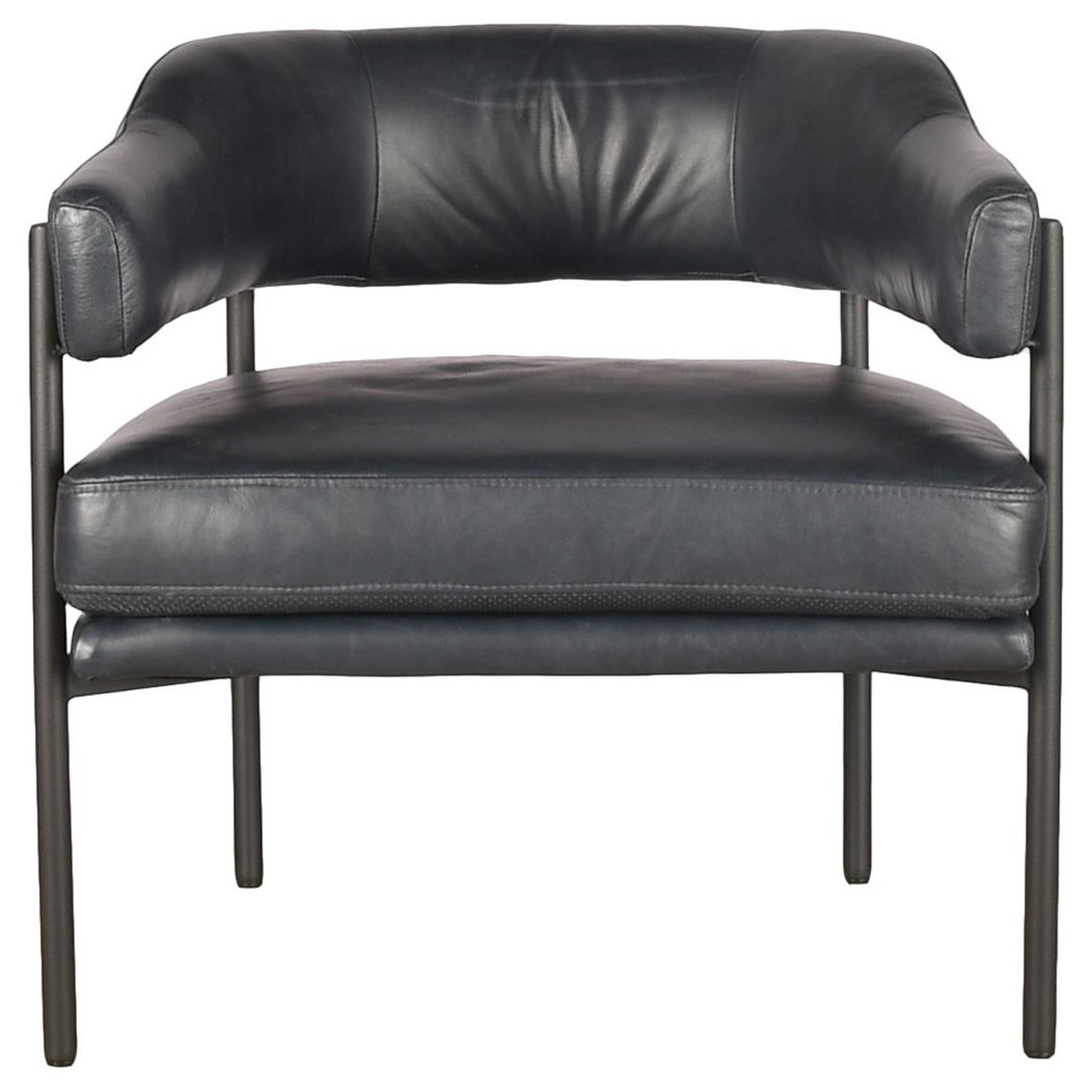 Dark Blue Leather Modern Chair