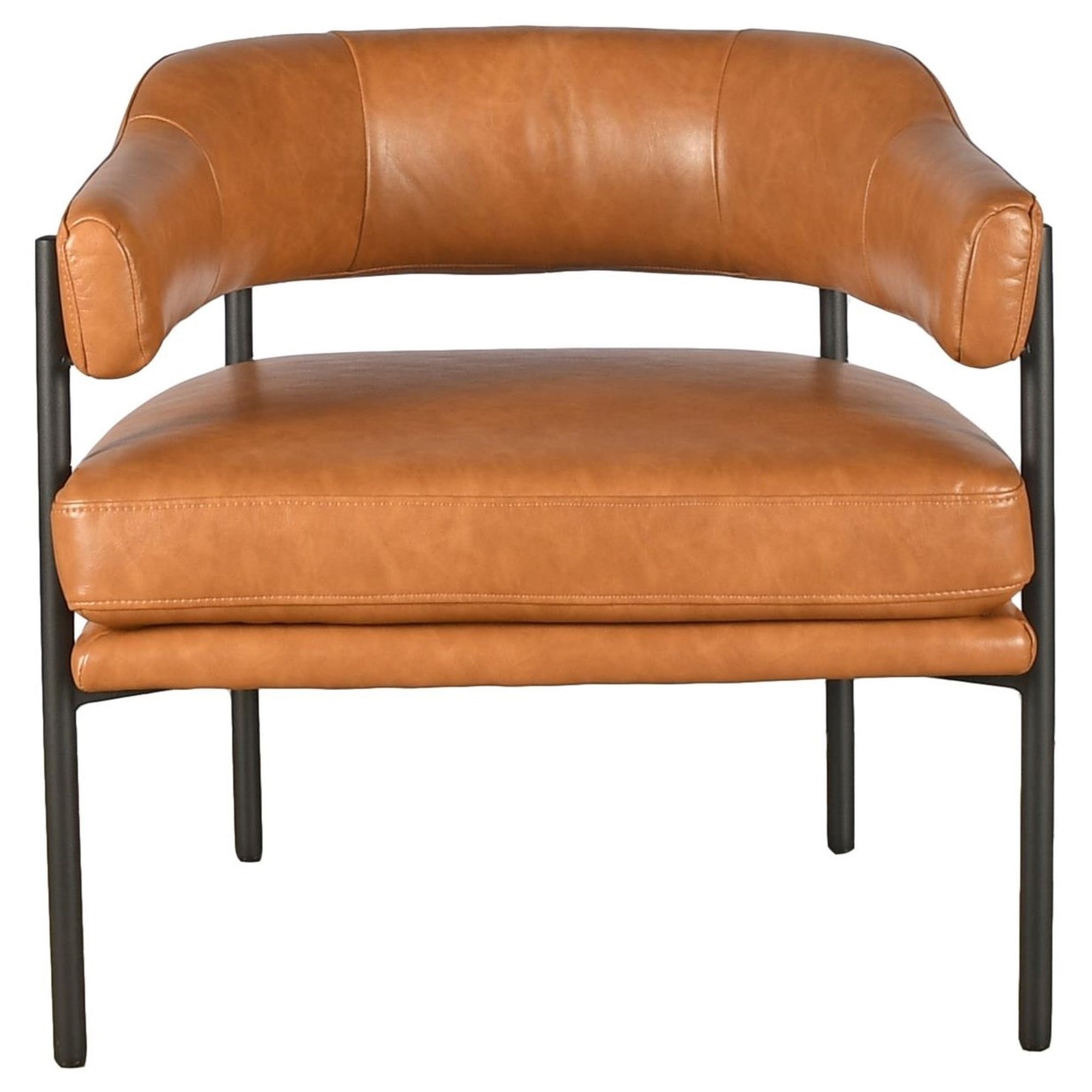 tan Faux Leather Modern Chair