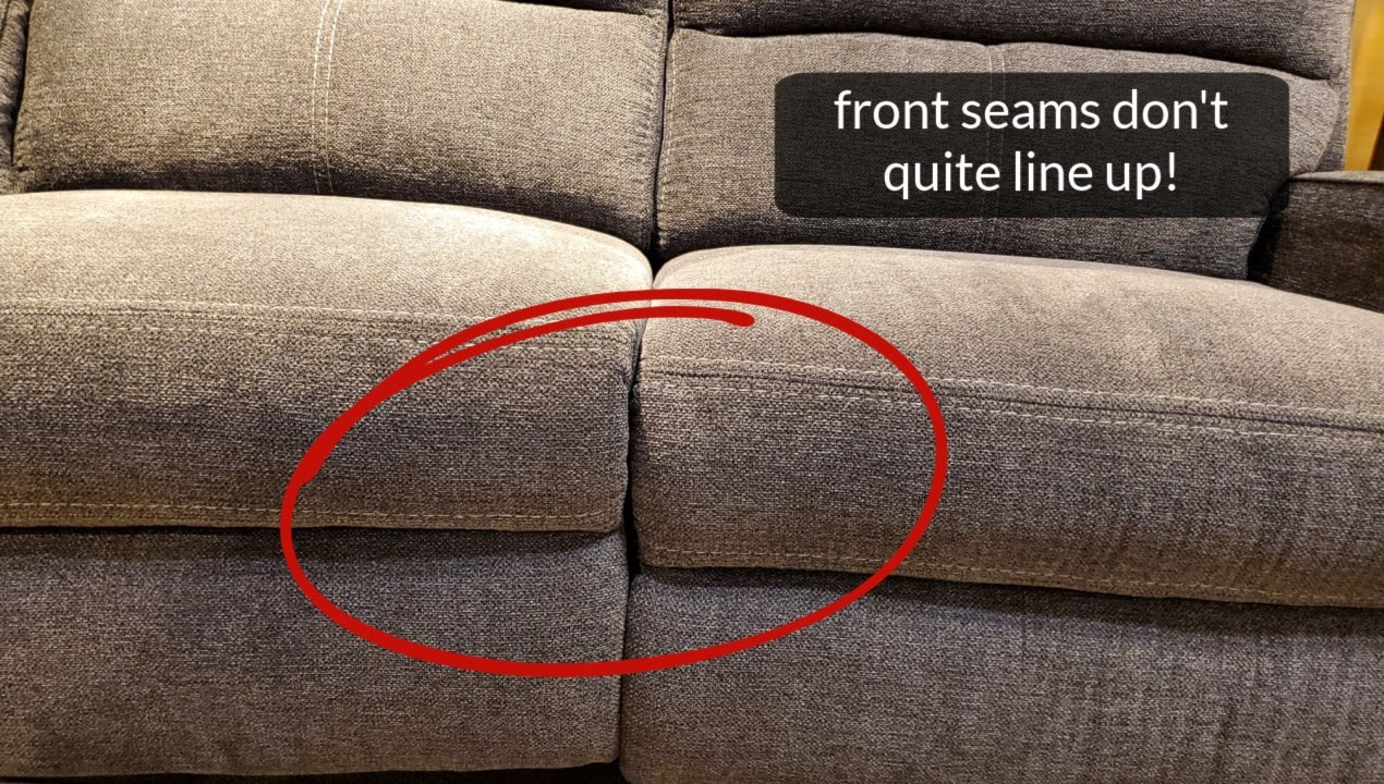 misaligned front seams