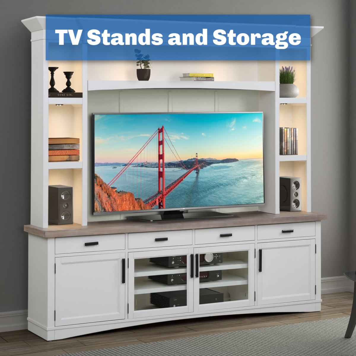 tv stands and storage image