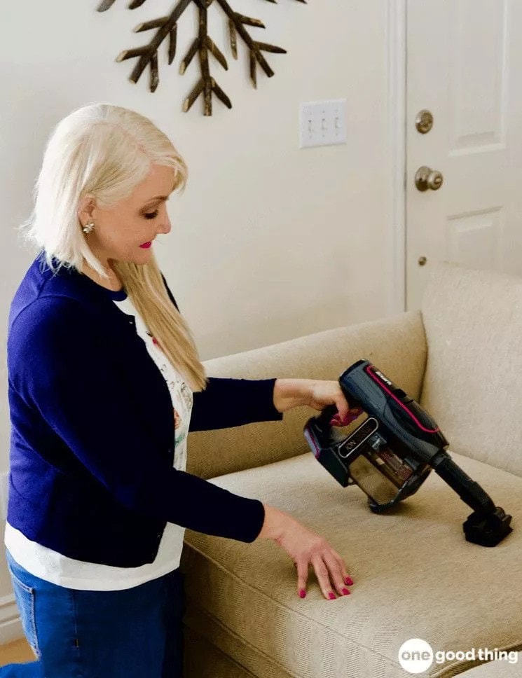 vacuuming sofa