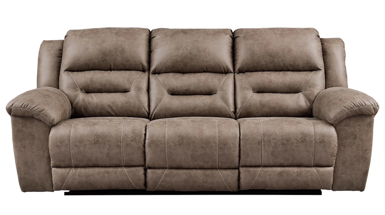 reclining sofa with pillow arm