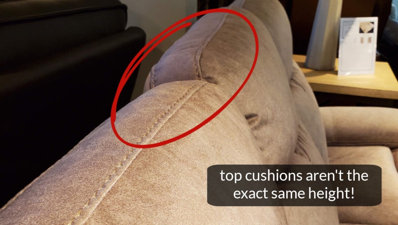misaligned top cushions
