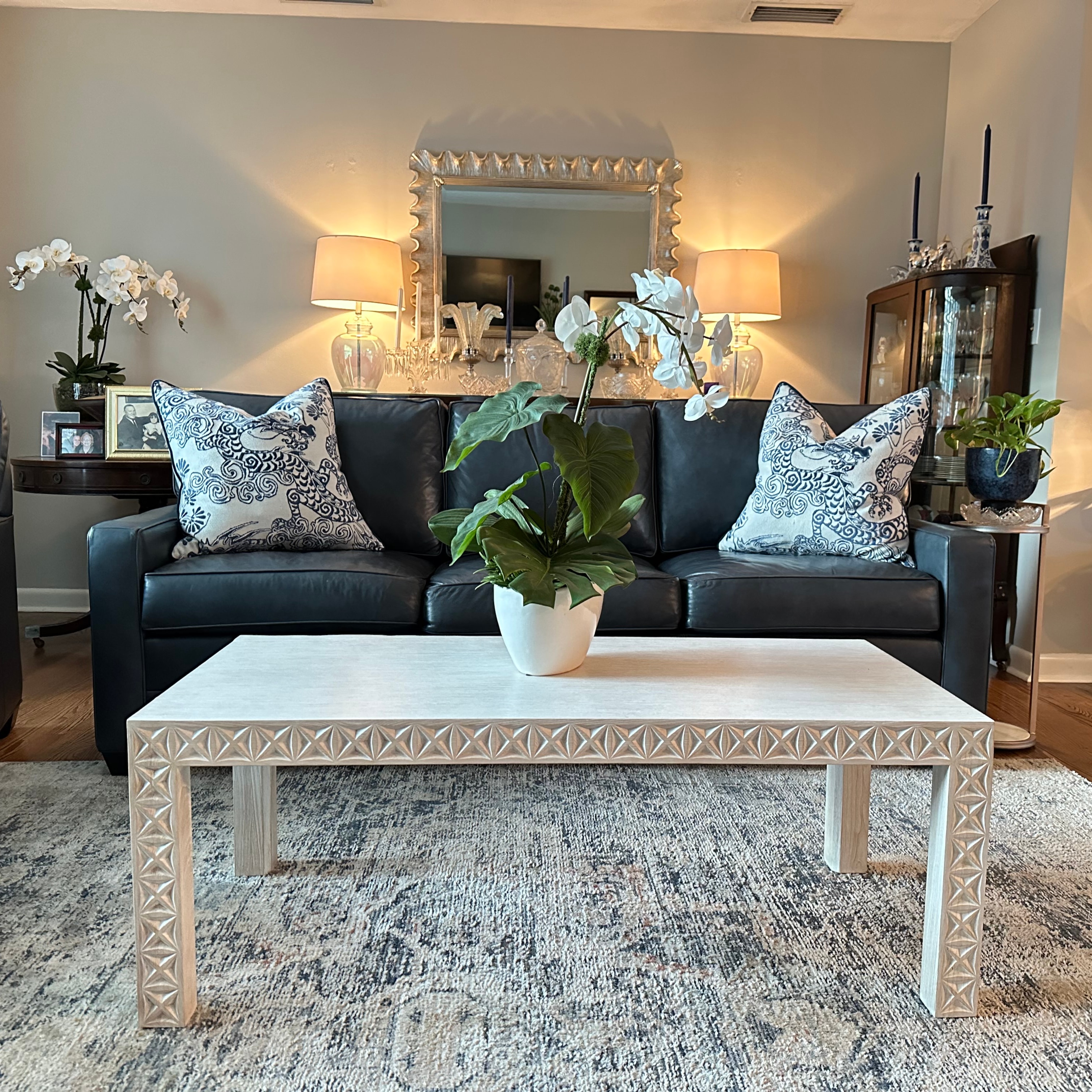 White & Blue Living Room