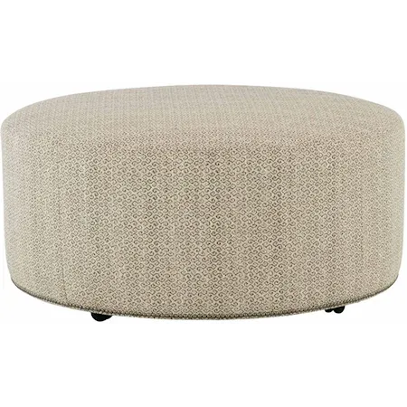 beige round ottoman