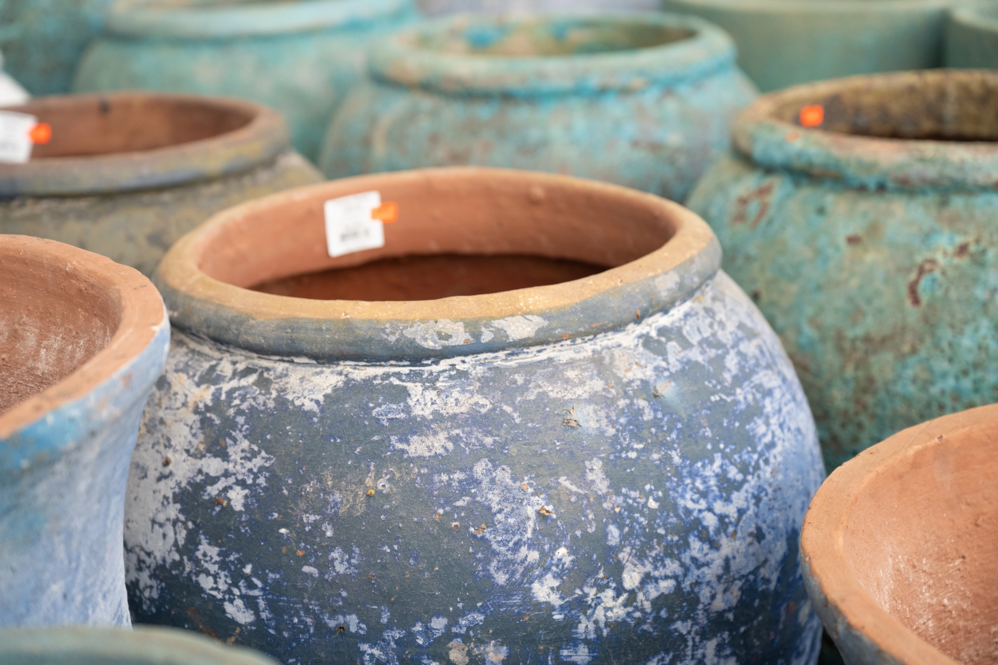 close up of ceramic pottery