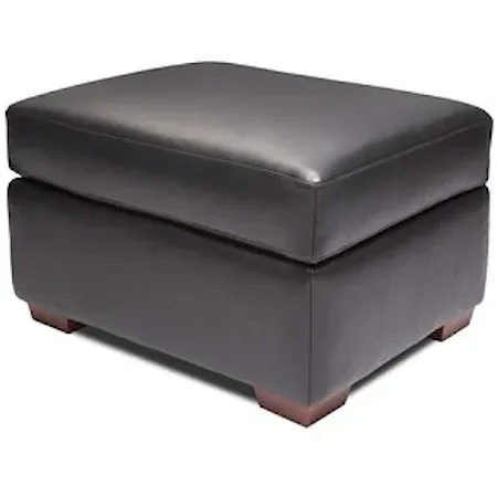 black leather ottoman