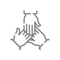 icon of multiple hands coming together