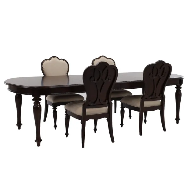dining set with 4 chairs and a table
