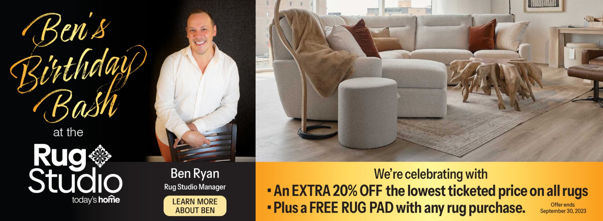 20% OFF the lowest ticketed price, FREE rug pad
