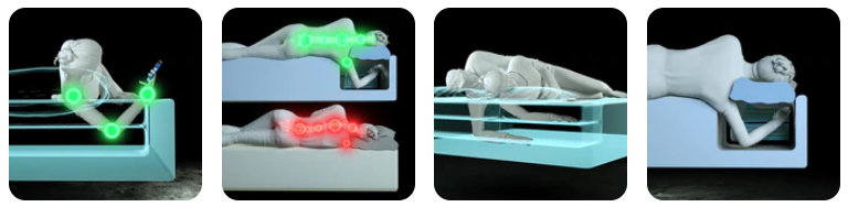 4 images showing arm in arm pocket of Sonu Mattress

