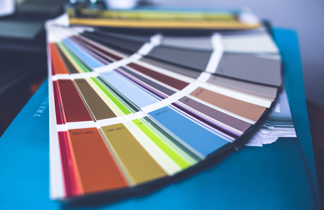 colorful fabric swatches fanned out
