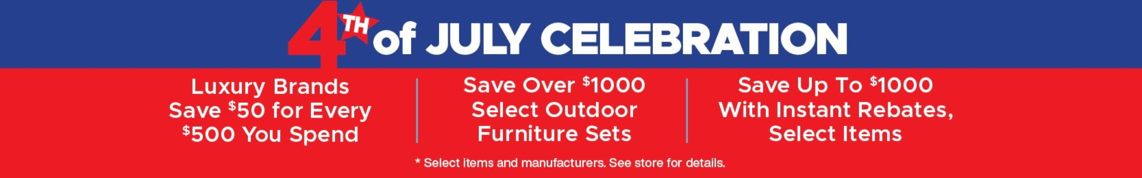 4th of july celebration, savings on furniture