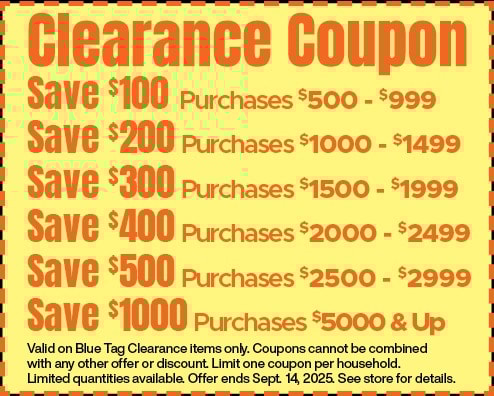 clearance coupon on blue tag items