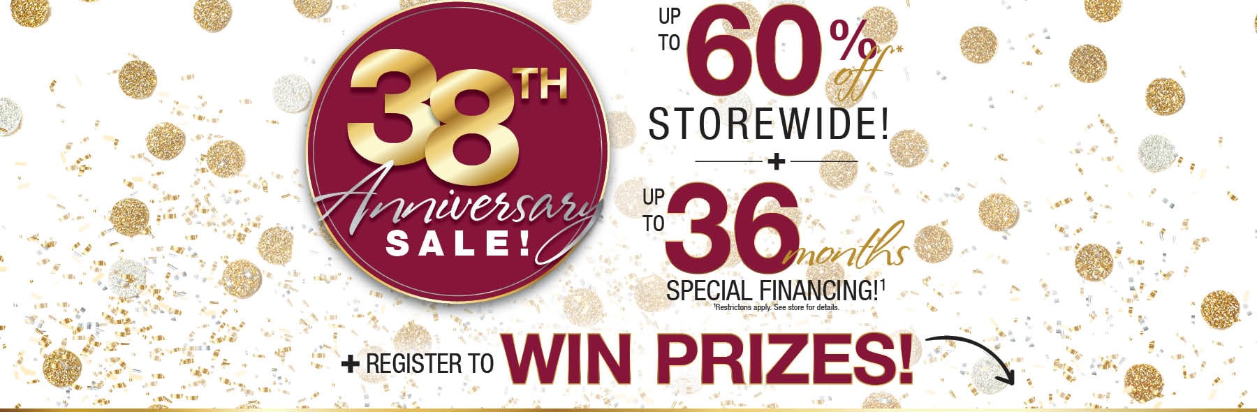 Anniversary Register to Win Factory Direct Furniture Hutchinson