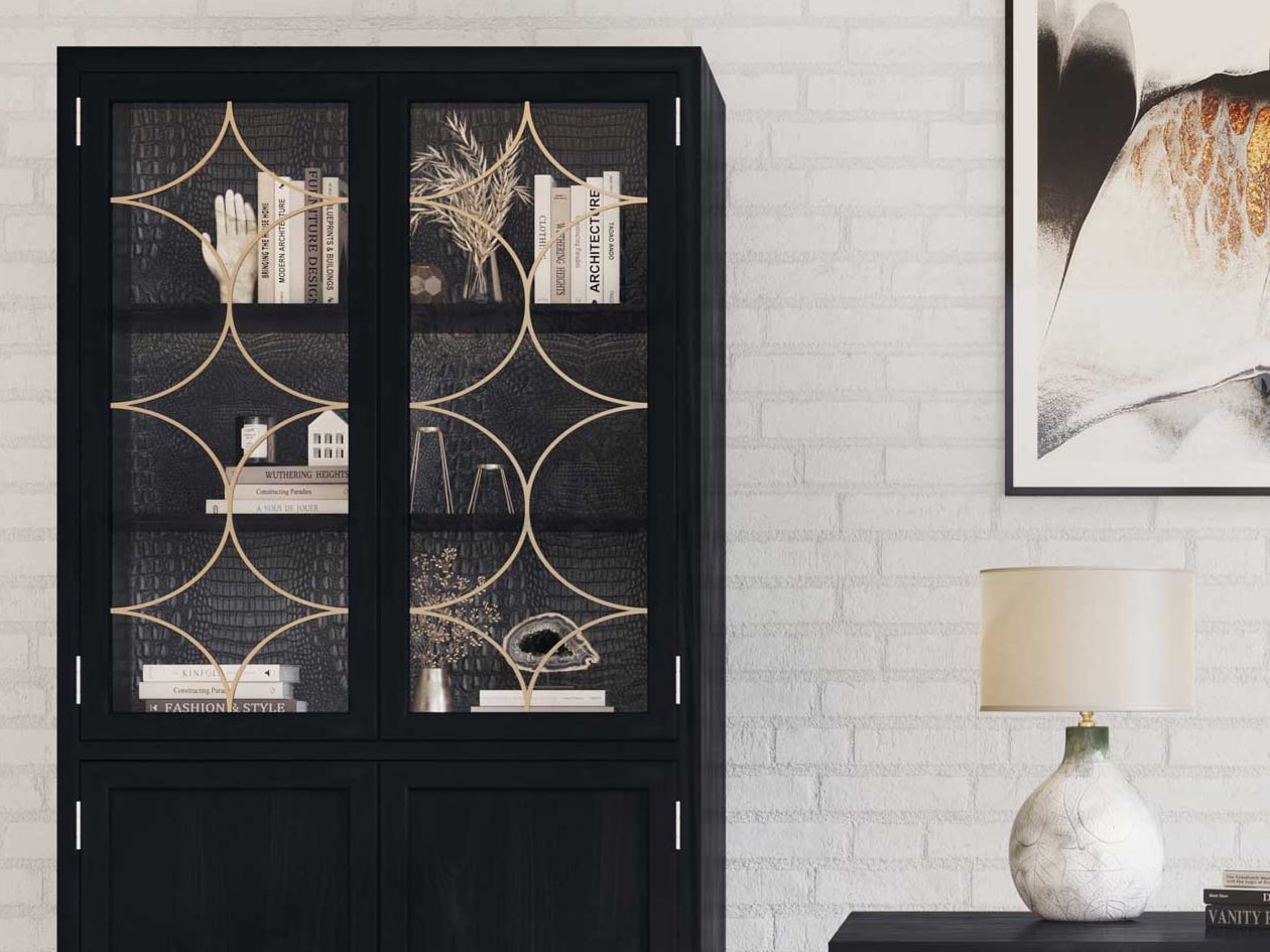 dark living room cabinet
