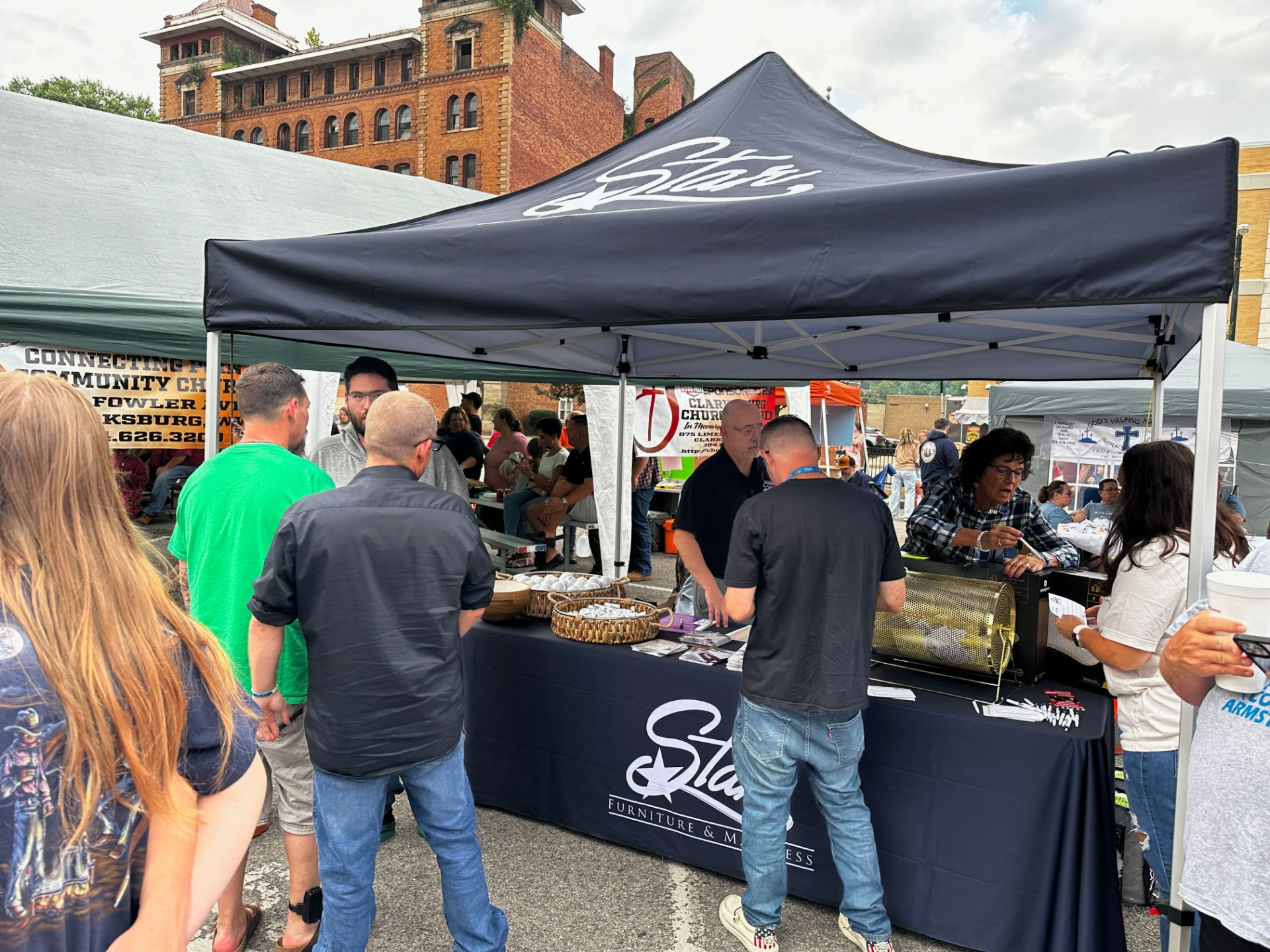 Star furniture's popup tent at a community event