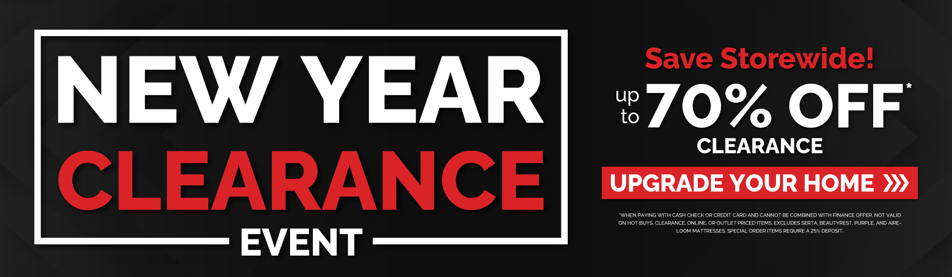 New Year Clearance Event On Now- Save up to 70%