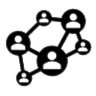 An icon showing a network of connections to other people.