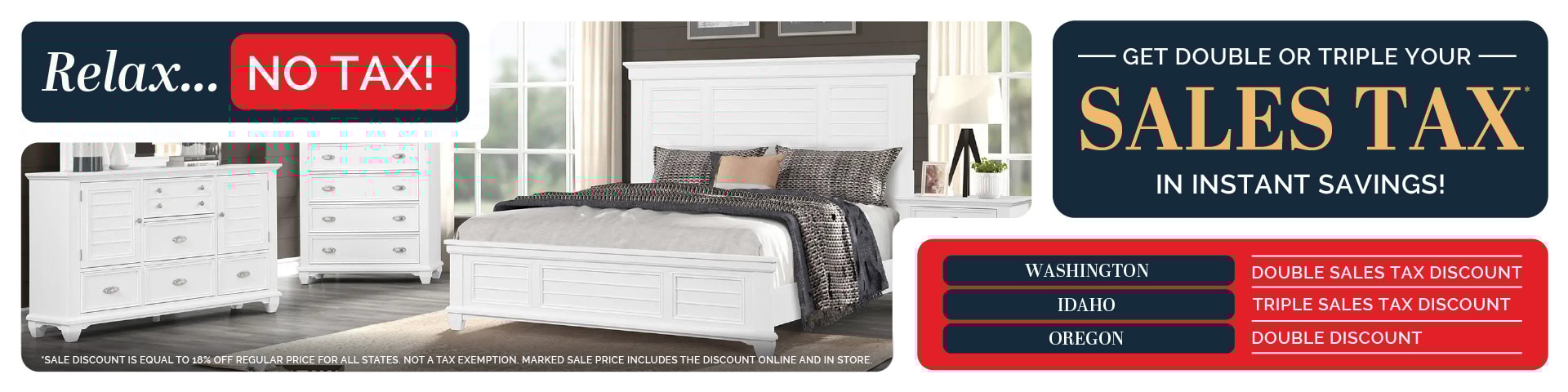 Tax sale 18% off or more