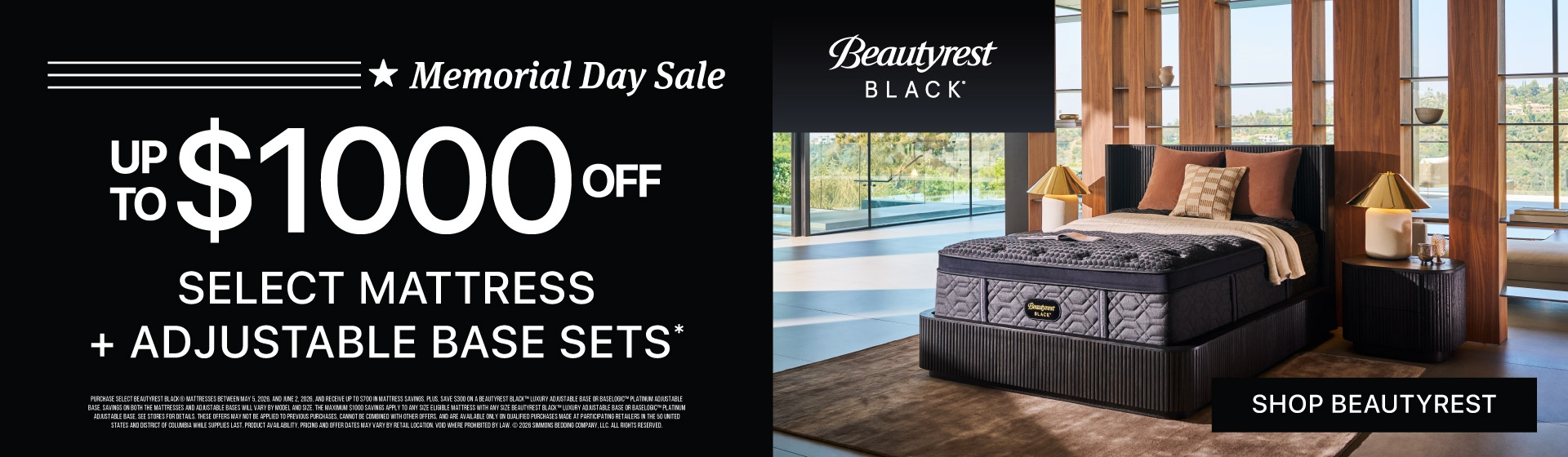 Save up to $1000 OFF Beautyrest Black