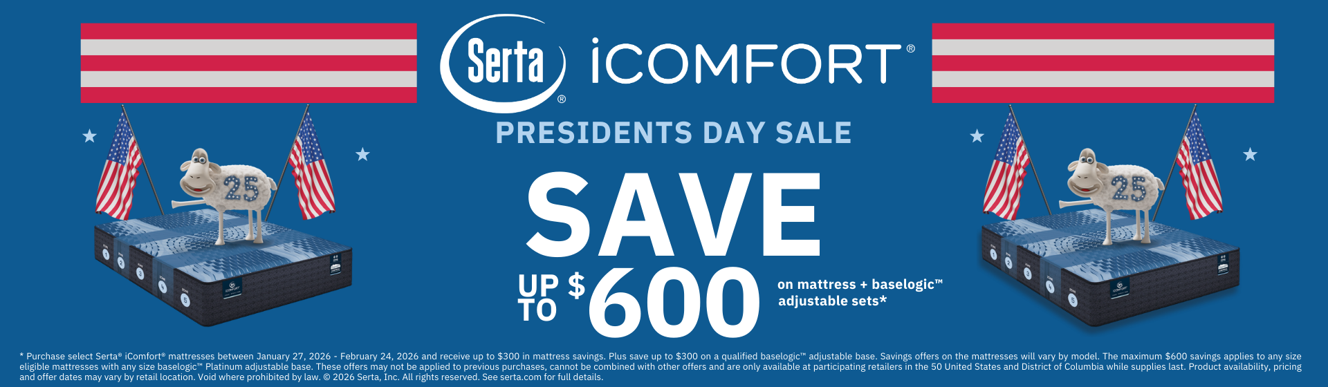 Save up to $600 on Serta iComfort Adjustable sets at Walker's!
