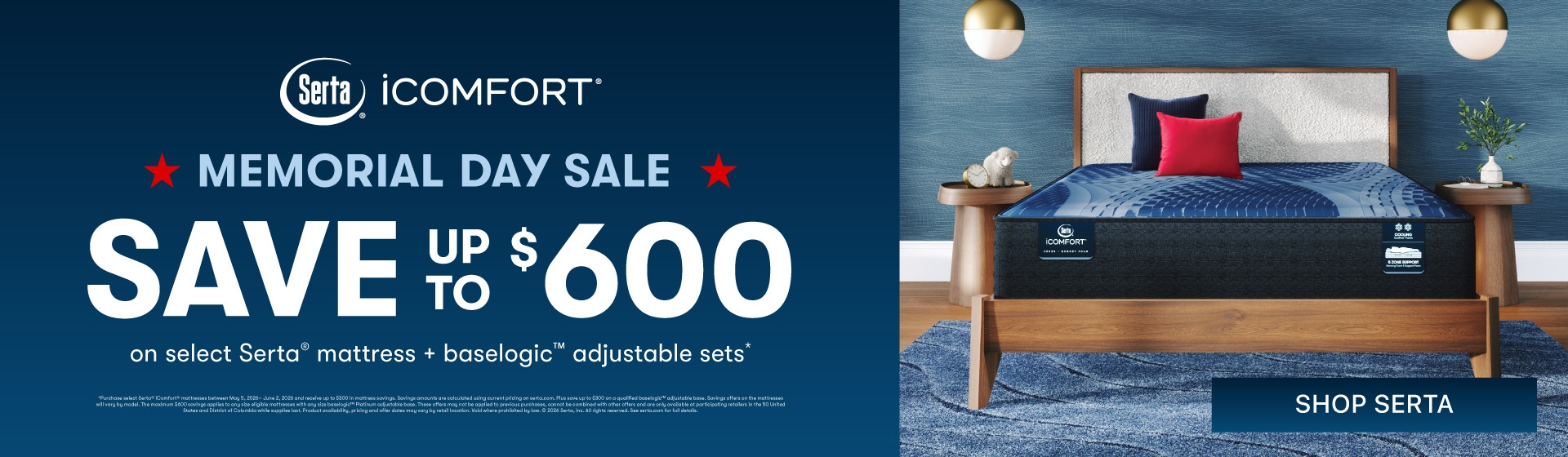 Serta iComfort up to $600 Off adjustable set