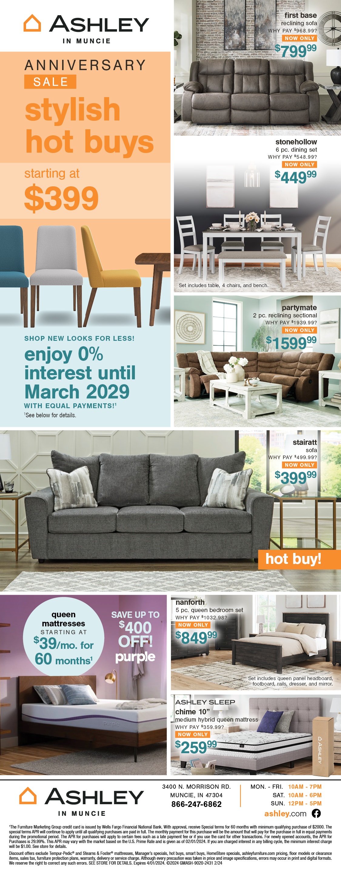 Ashley Furniture Muncie, Anderson, Marion, New Castle, Alexandria, Daleville, Chesterfield