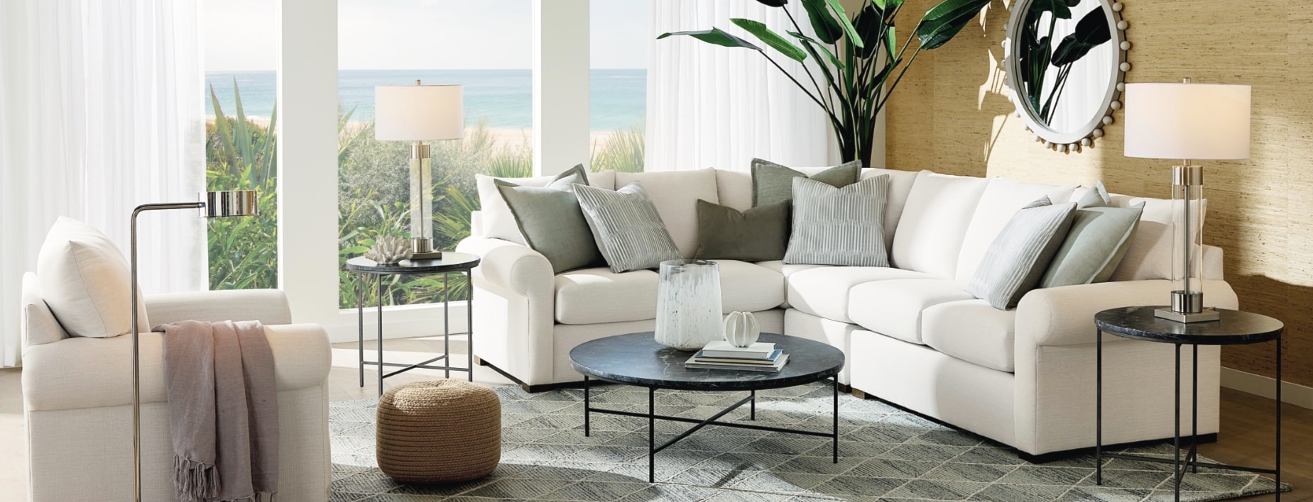 Custom upholstered living room set from Bassett furniture.