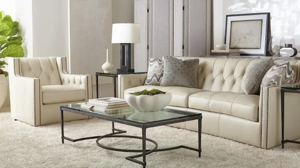 Living room featuring Bernhardt Swivel Chair