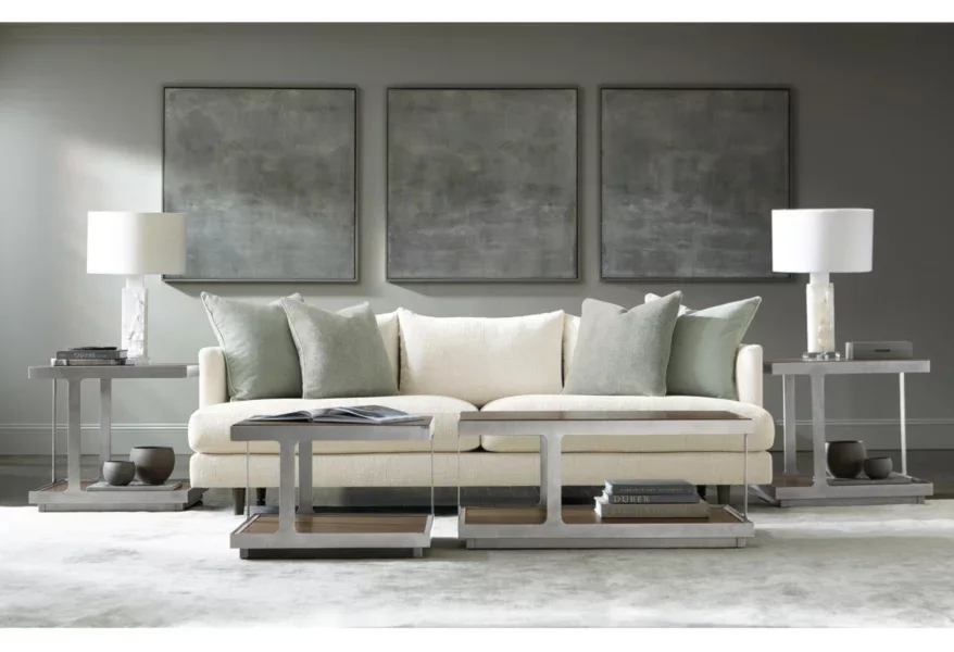 Bernhardt Colette Collection sofa in mid-century modern living room. 
