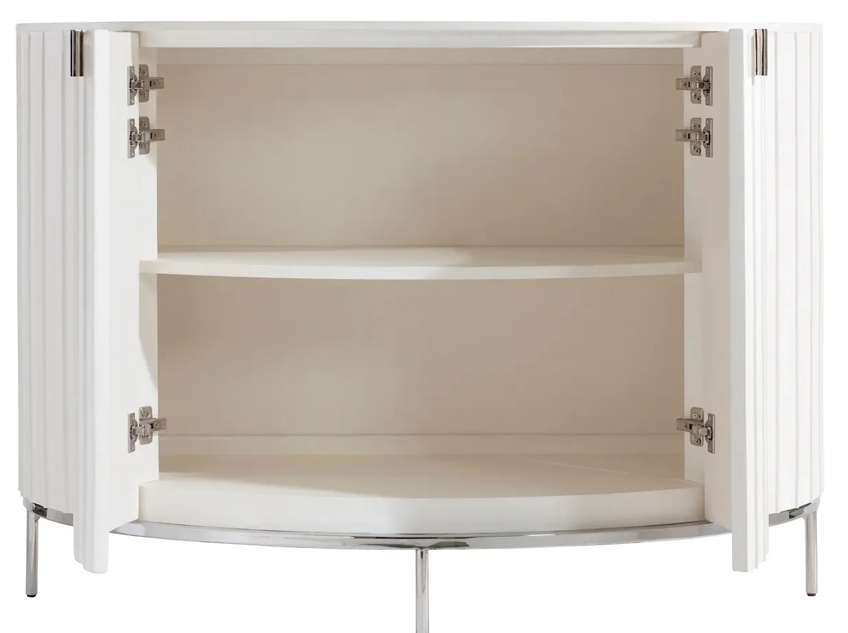Open hallway chest with interior shelves. 