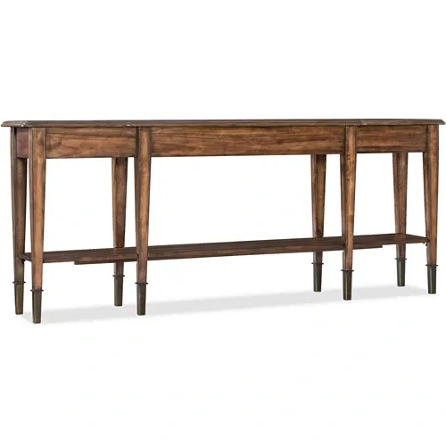 medium wooden sofa table with lower shelf