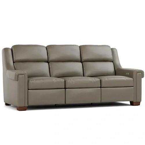 dark taupe leather reclining sofa