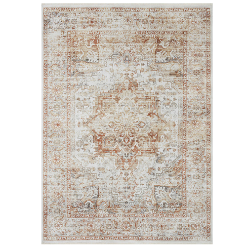 neutral patterned rectangular floor rug