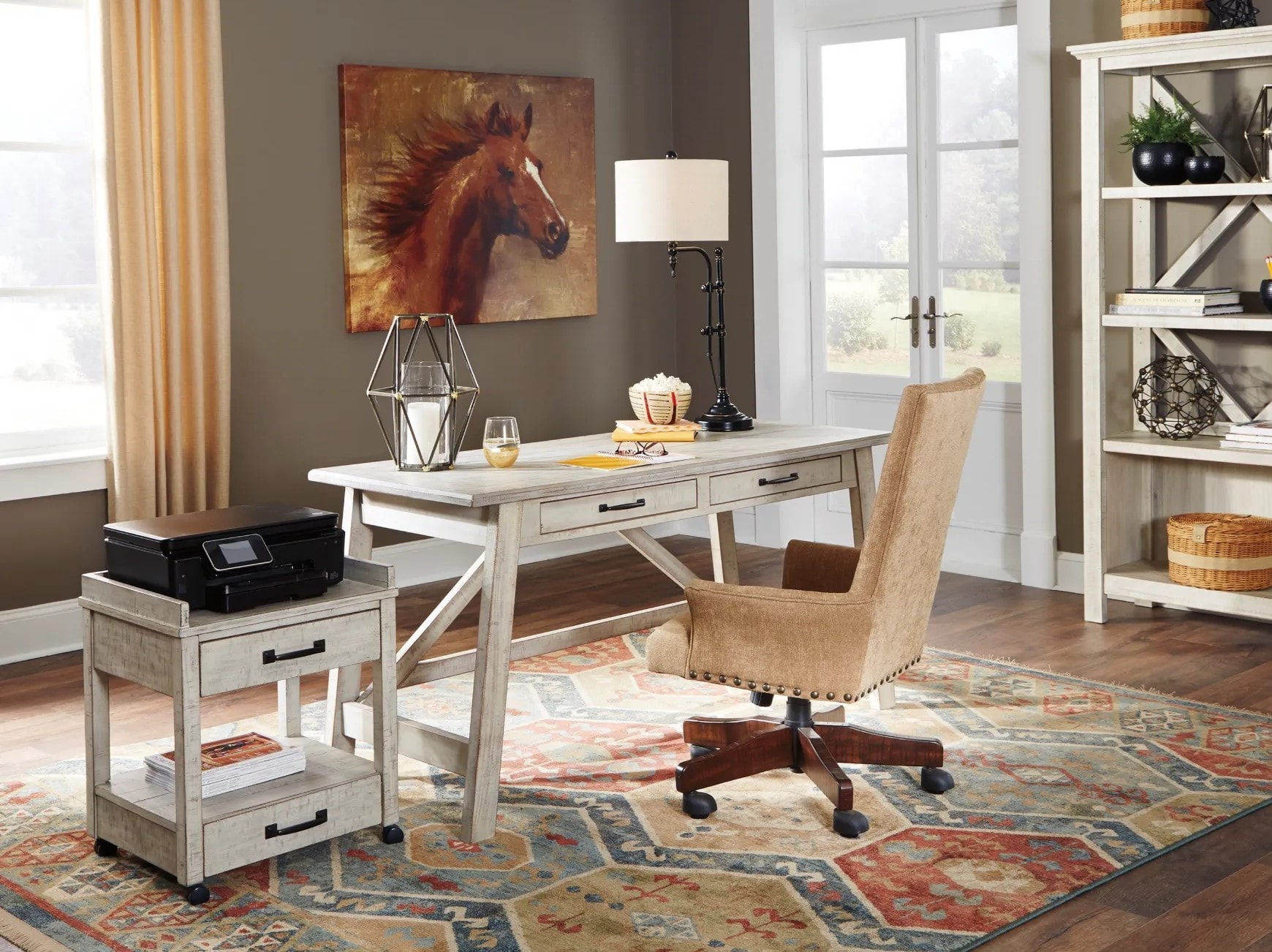 office with wood desk