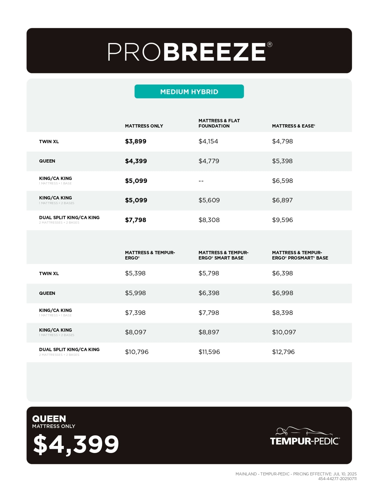 ProBreeze Medium Hybrid Pricing