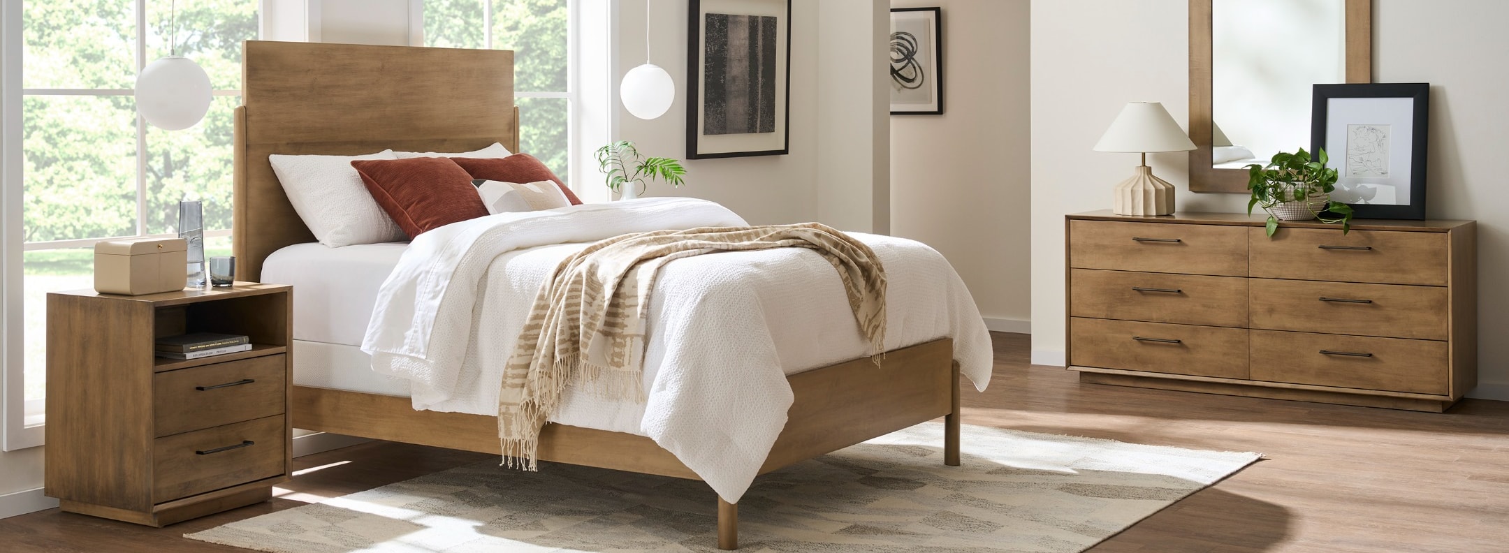 Gat Creek Furniture Bedroom Set with Bed, Dresser, Mirror and Nightstand