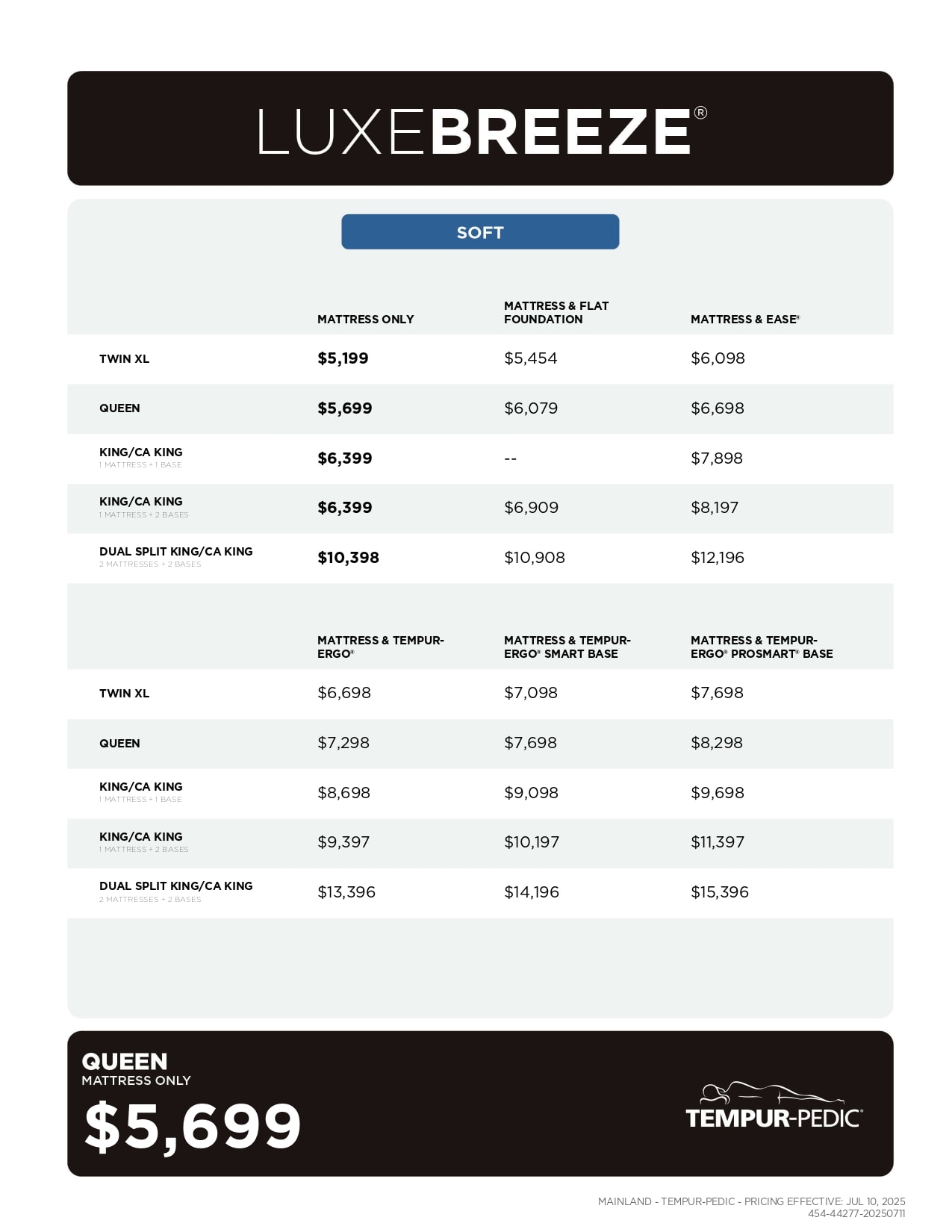 LuxeBreeze Soft Pricing
